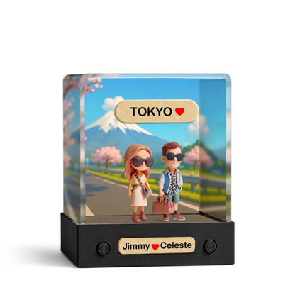 Custom 3D Mini Figure From Your Photo Personalized Background Toy Figure with Acrylic Box Decoration Gifts For Him/Her