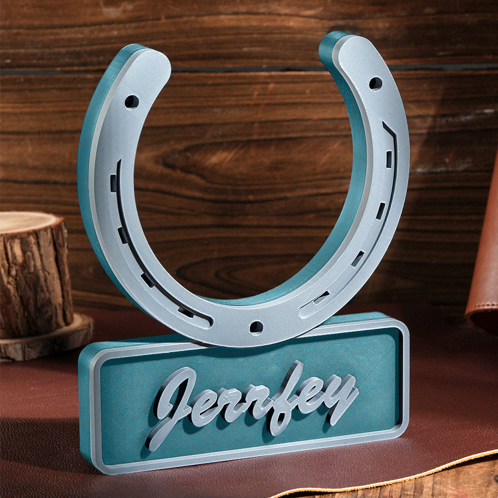 Personalized 3D Horseshoe-shaped Stable Door Name Plate Gift for Horse Lovers Farmers