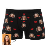 Custom Heart Face Boxer Briefs Men's Underwear with Package