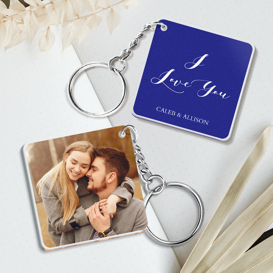 Custom Double Sided Photo Keychain 5 Colors For Keychain For Her