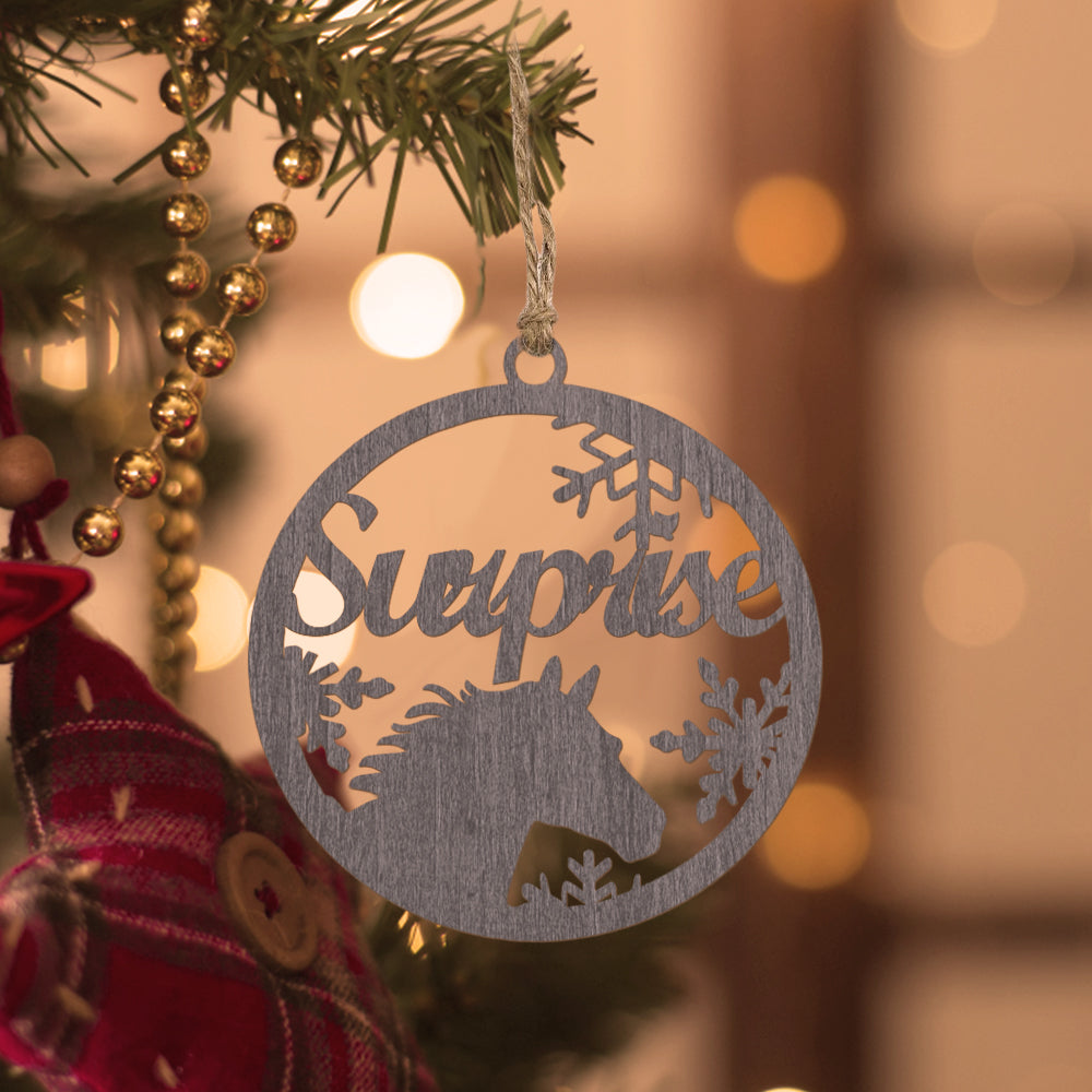Customized Christmas Tree Ornament Hanging Decoration with Horse