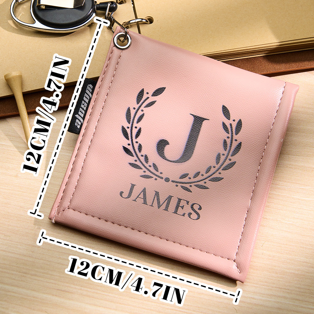 Personalized PU Leather Absorb Water Golf Towel with Golf Tees Retractable Clip Gift for Golf Lovers