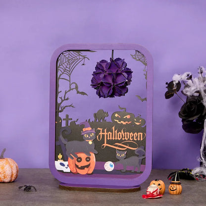 3D Paper Sculpture Night Light Fall Truck Halloween Gifts for Kids and Adults Great Decor Light in Bedroom Living Room