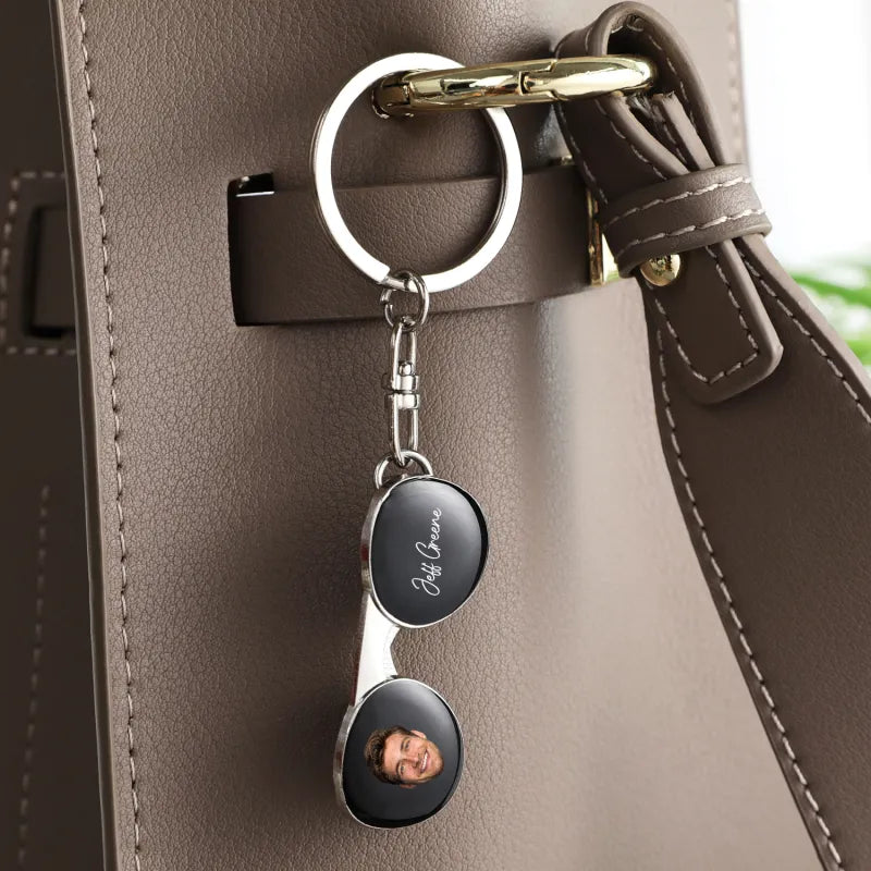 Custom Sunglasses Photo Text Keychain Custom Portrait Keychain Interesting Gifts