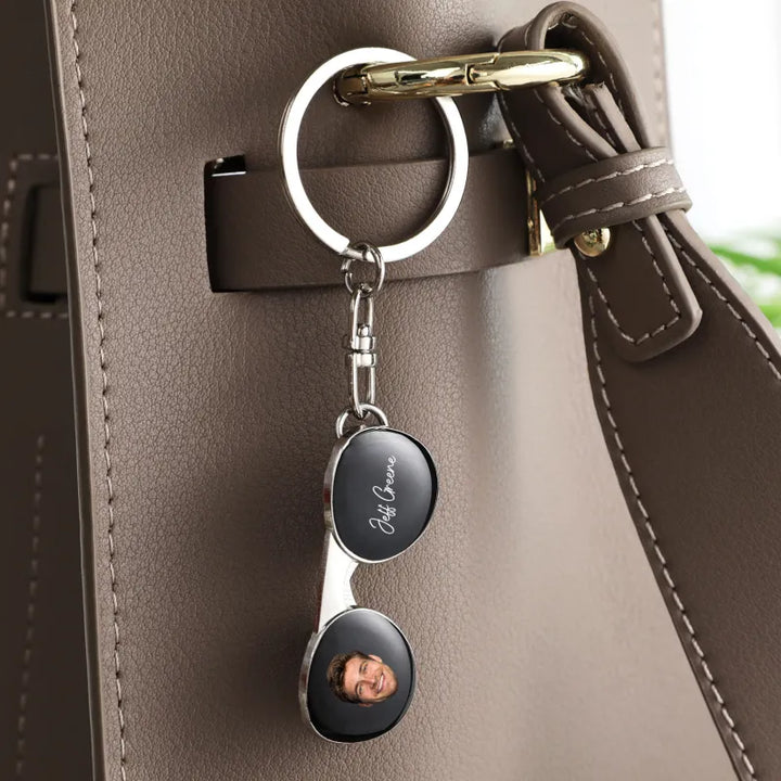Custom Sunglasses Photo Text Keychain Custom Portrait Keychain Interesting Gifts