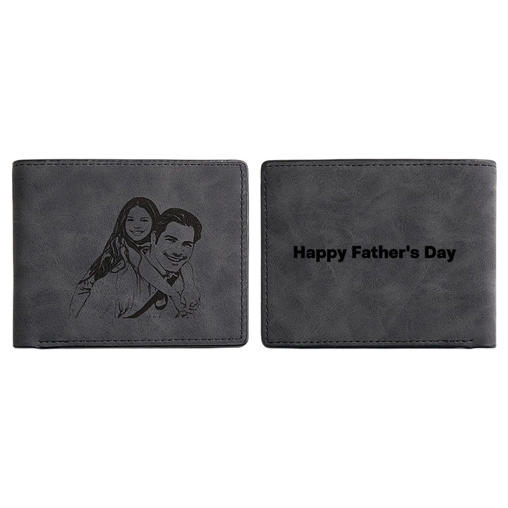 Personalized Photo & Message Wallet – Custom Engraved PU Leather Wallet Birthday Gift Father's Day Gift Christmas Gift