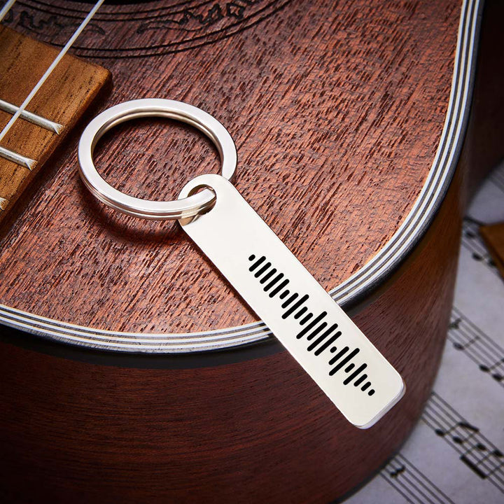 Custom Music Code Keychain Engraved 3D Bar Keyring