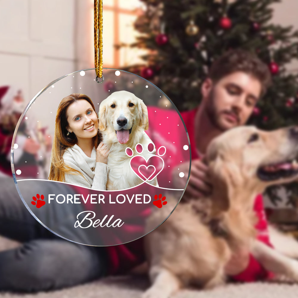 Personalized Pet Photo Ornament with Name Pet Loss Ornament Christmas Gift for Pet Owners