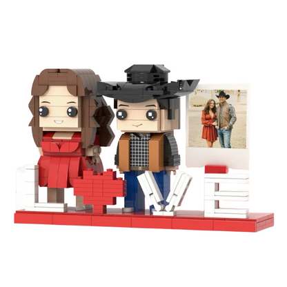 Full Body Custom 2 people Brick Figure with LOVE Personalized Photo Valentines Gift Anniversary Gift