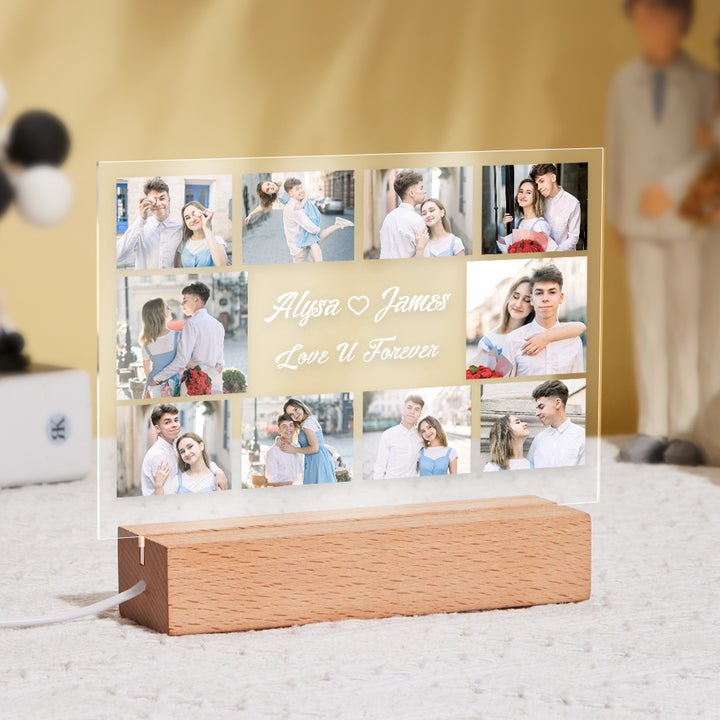 Custom Commemorative Collage Photo Light Personalized Gift For Her