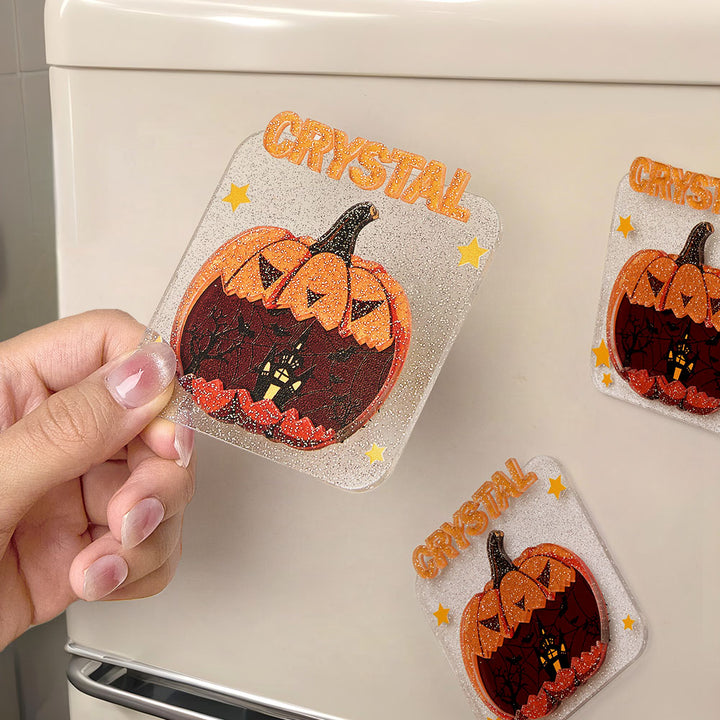 Custom Halloween Fridge Magnet with Name Refrigerator Magnet Home Decoration for Halloween Gift