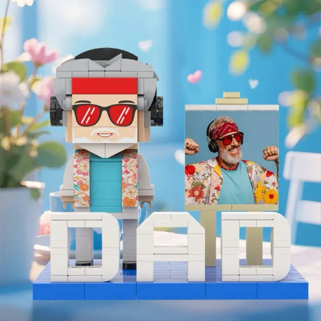 Full Body Customizable Building Block Figure - Perfect Father's Day Gift! Happy Father's Day