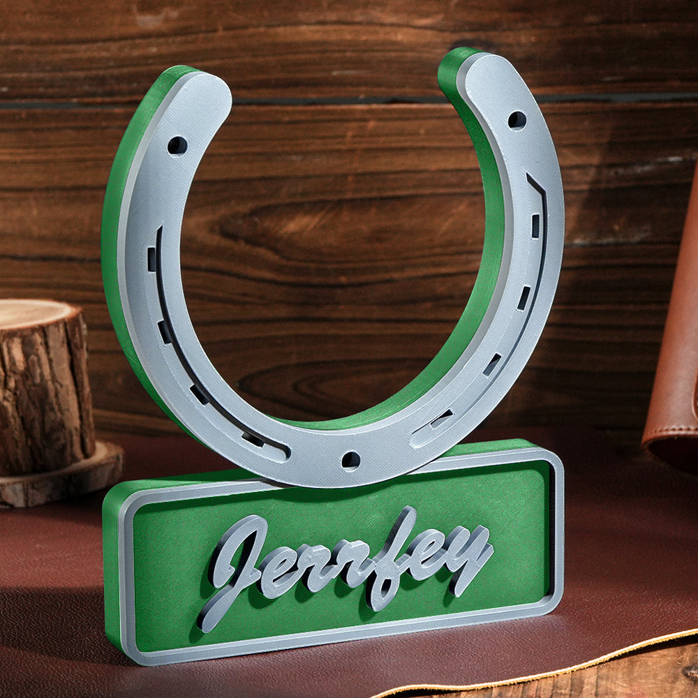 Personalized 3D Horseshoe-shaped Stable Door Name Plate Gift for Horse Lovers Farmers