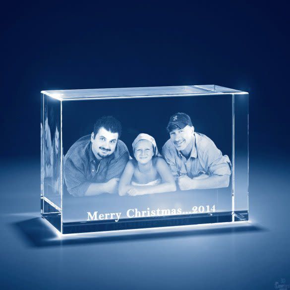 2D 3D Laser Engraved Crystal Cube Custom Photo Block