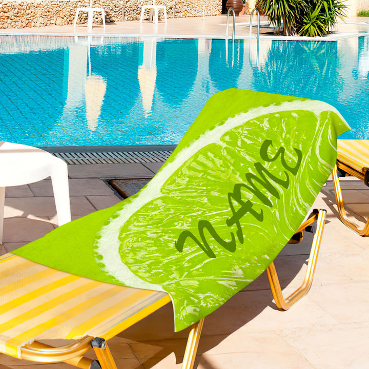 Personalized Name Orange Fruit Printed Beach Towel