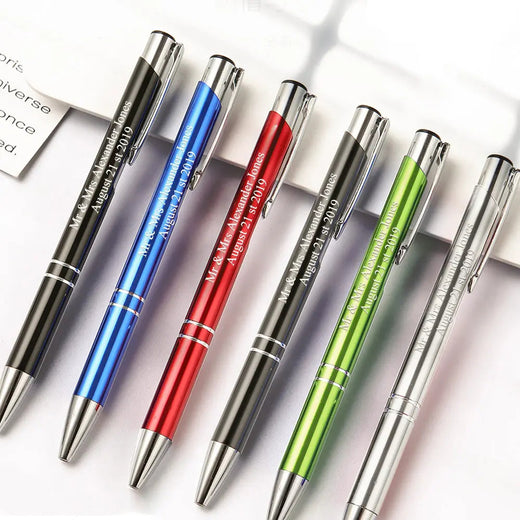Custom Pens Office Pens Personalized Pens Metallic Printed Name Pen Custom Metal Pen Great Gift Ideas 12 Pieces
