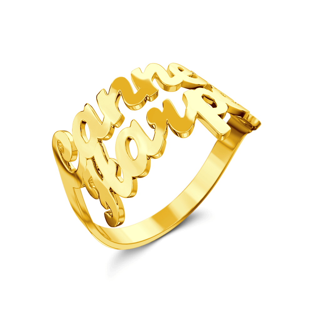 Custom Double Names Ring - 925 Sterling Silver