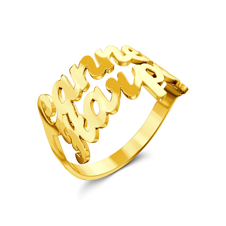 Custom Double Names Ring - 925 Sterling Silver
