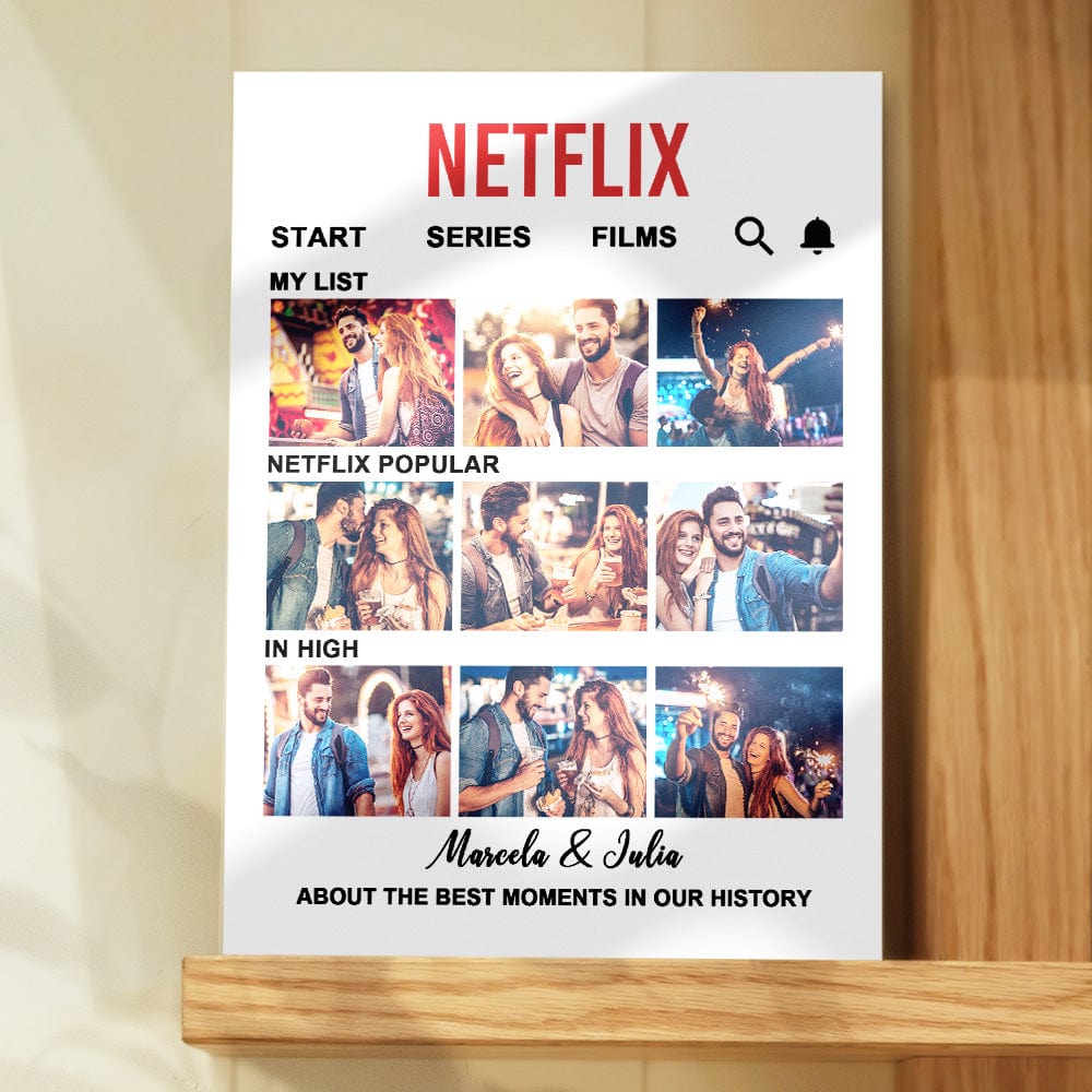 Custom Photo NETFLIX Movie Plaque Personalized Home Decor Anniversary Gift
