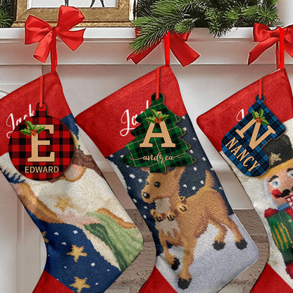 Personalized Christmas Initial Ornaments Custom Name Christmas Wood Ornament Decorations Gifts