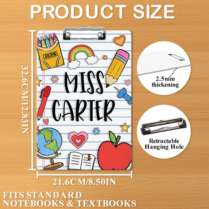 Custom Text Name Folder with Rainbow Stationery Design – Teacher's Day & Back to School Gift