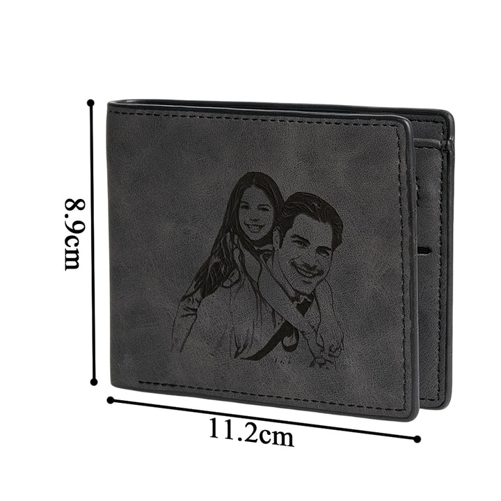 Personalized Photo & Message Wallet – Custom Engraved PU Leather Wallet Birthday Gift Father's Day Gift Christmas Gift