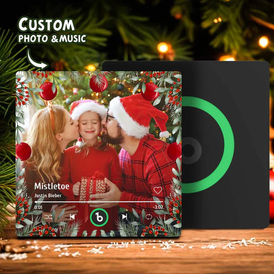 FridgeBeats Frameless Personalized Family Photo Music Fridge Magnet Christmas Gifts for Family Custom Music Magnets Can Play Songs