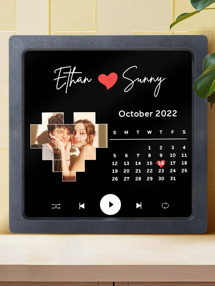 Personalized Name Photo Calendar and Music Fridge Magnet for Memorable Gifts