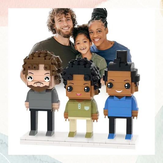Full Body Customizable 3 People Custom Brick Figures Small Particle Block