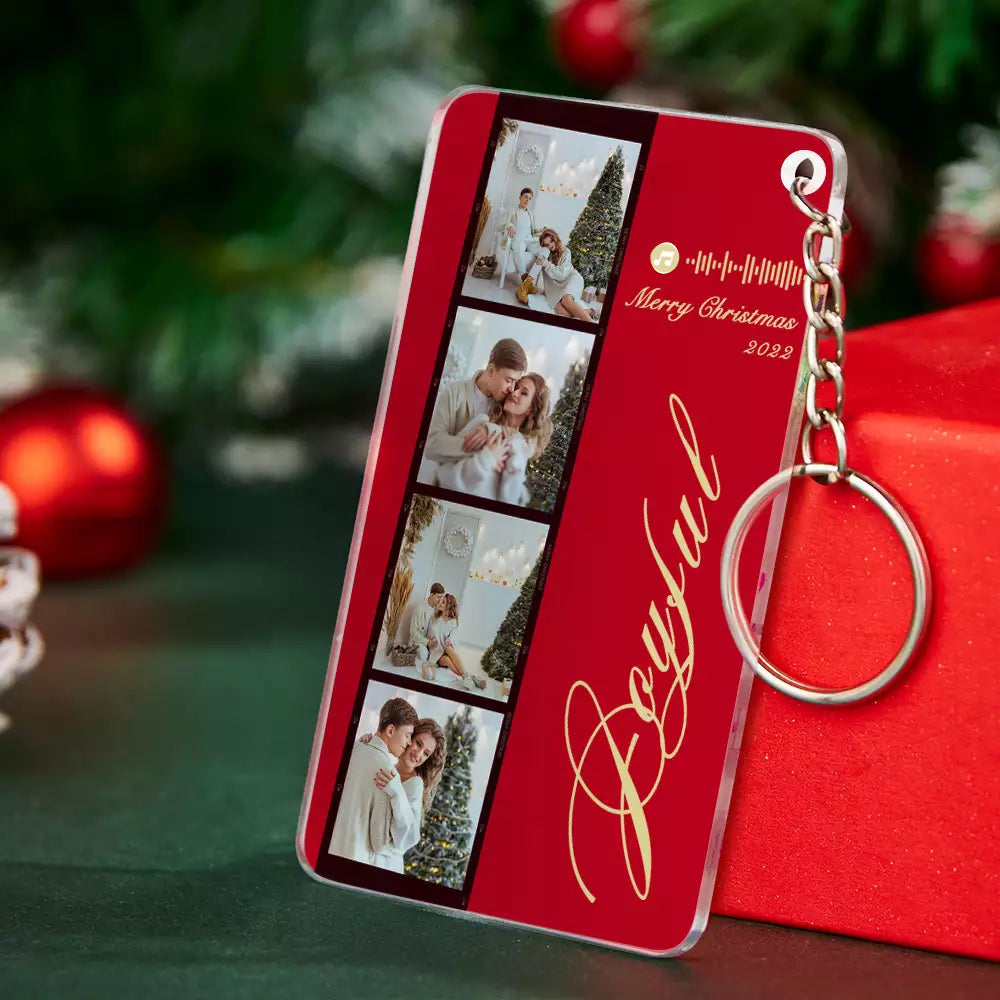 Christmas Gift Custom Glass Code Filmstrip Plaque/Keychain Four Colors Available