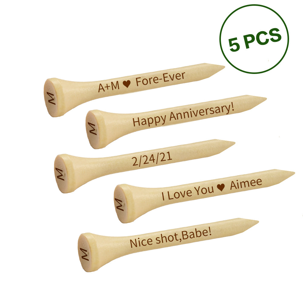 Personalized Engraved Bamboo Golf Tees with Text for Golf Training