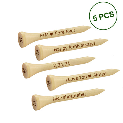 Personalized Engraved Bamboo Golf Tees with Text for Golf Training