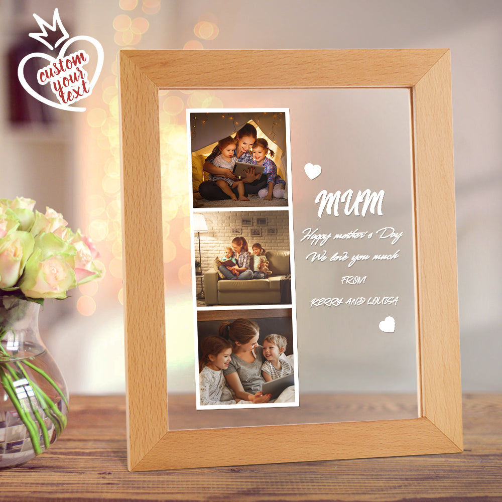 Personalized Photo and Name Acrylic Night Light Gift for Mum