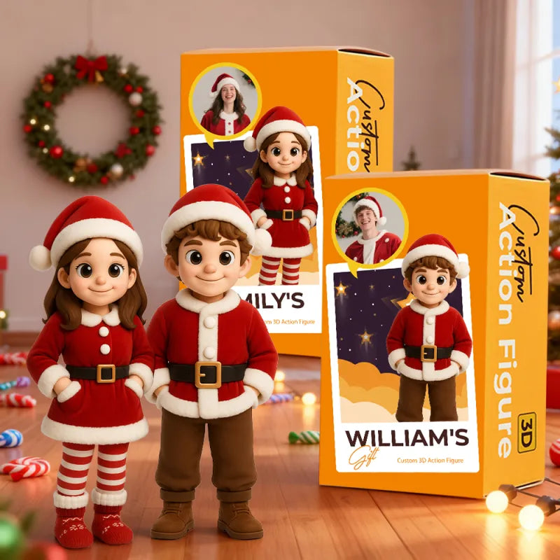 Custom Cute 3D Mini Figure Christmas Desk Figurine Based on Your Picture Cute and Professional Style Christmas Gift