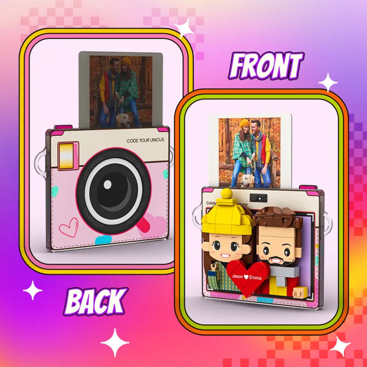 Personalized Brick Figure Fridge Magnets Pink Photo Stickers DIY Gift Fridge Magnets Gifts For Girlfriend Boyfriend Valentines Day