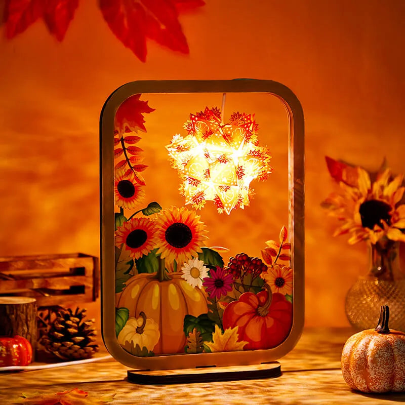 3D Paper Sculpture Night Light Fall Truck Halloween Gifts for Kids and Adults Great Decor Light in Bedroom Living Room