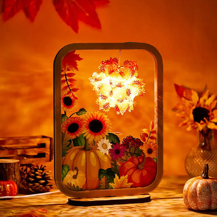 3D Paper Sculpture Night Light Fall Truck Halloween Gifts for Kids and Adults Great Decor Light in Bedroom Living Room