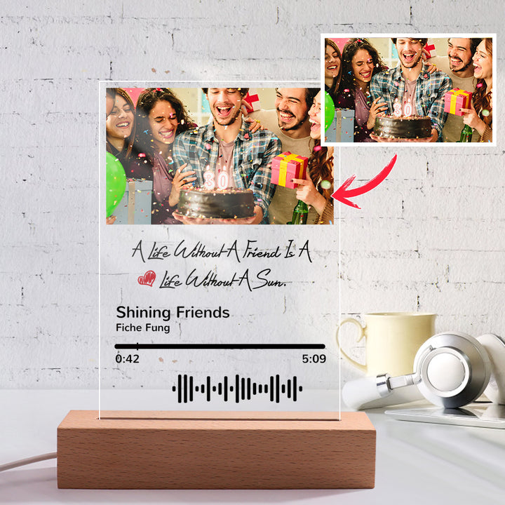 Personalized Photo Acrylic Scannable Code Song Plaque Night Light