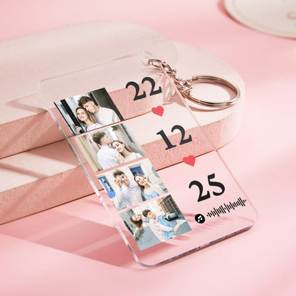 Scannable Music Photo Plaque Custom Keychain Personalized Night Light Gift For Her