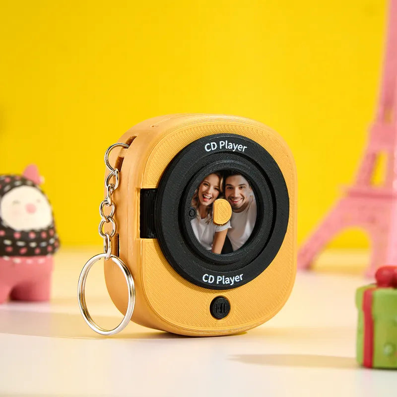 Custom Music CD Record Player Keychain Photo Keychain with Removable Disc