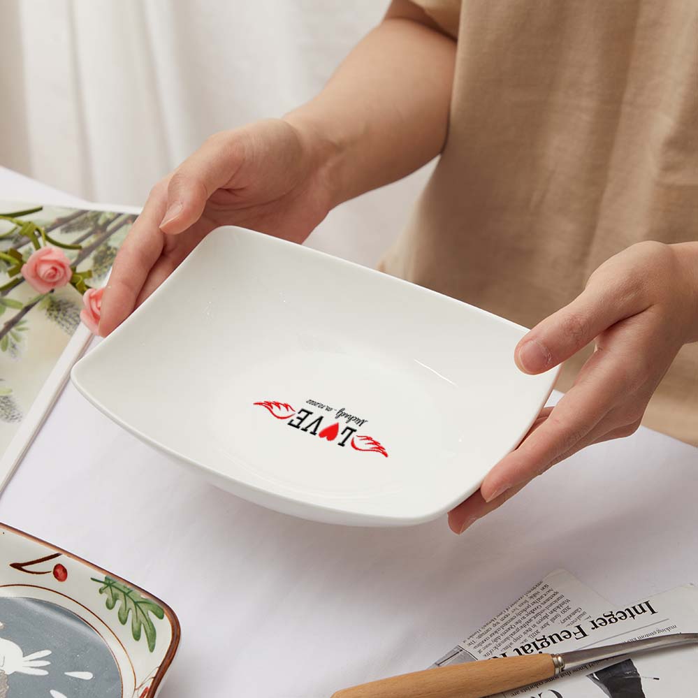 Custom Name Platters LOVE Heart Personalized Engraved Tableware Plate