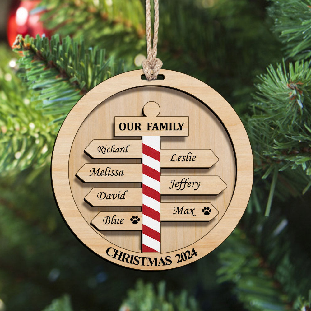 Personalized Christmas Family Ornament Custom Family Member Names Gift for Christmas