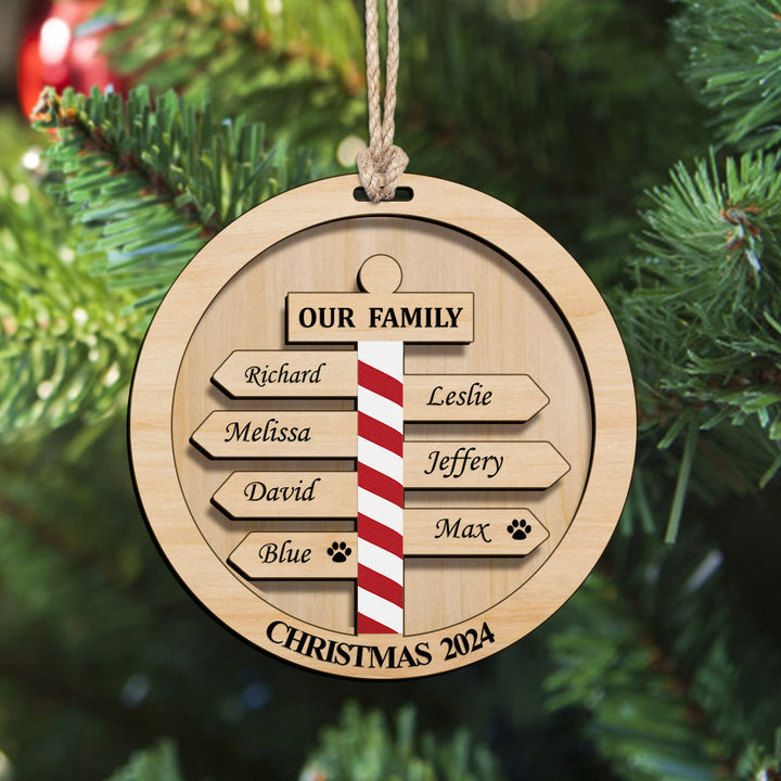 Personalized Christmas Family Ornament Custom Family Member Names Gift for Christmas