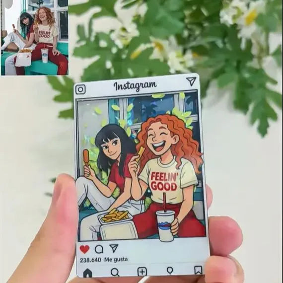 Custom Cartoon Photo Glitter Acrylic Fridge Magnet INS Style Personalized Gift