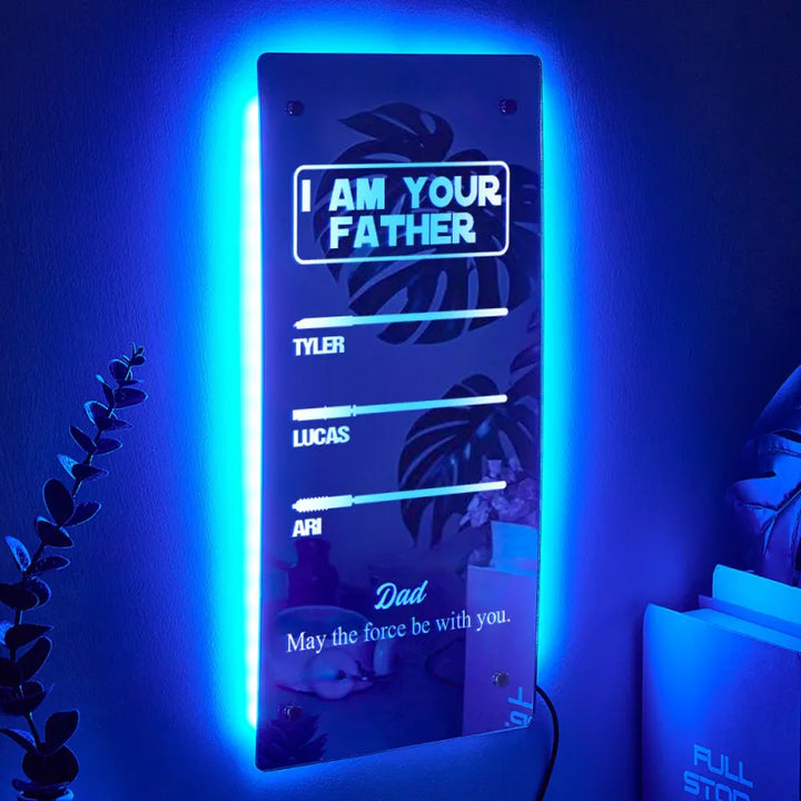 Custom Name Father's Day Hot Sale I Am Your Father Lightsaber Mirror Lamp