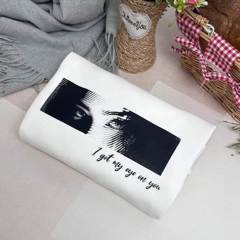 Unique Custom Eyes Tee Loved One's Eyes Shirt Personalized Eyes Artwork Tee Unique Eyes Sketch Art from Photo Gift for Your Love