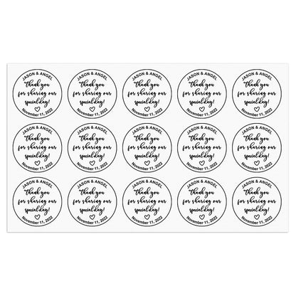 Personalized Thank You Transparent Stickers Round Wedding Birthday Favor labels for Gifts