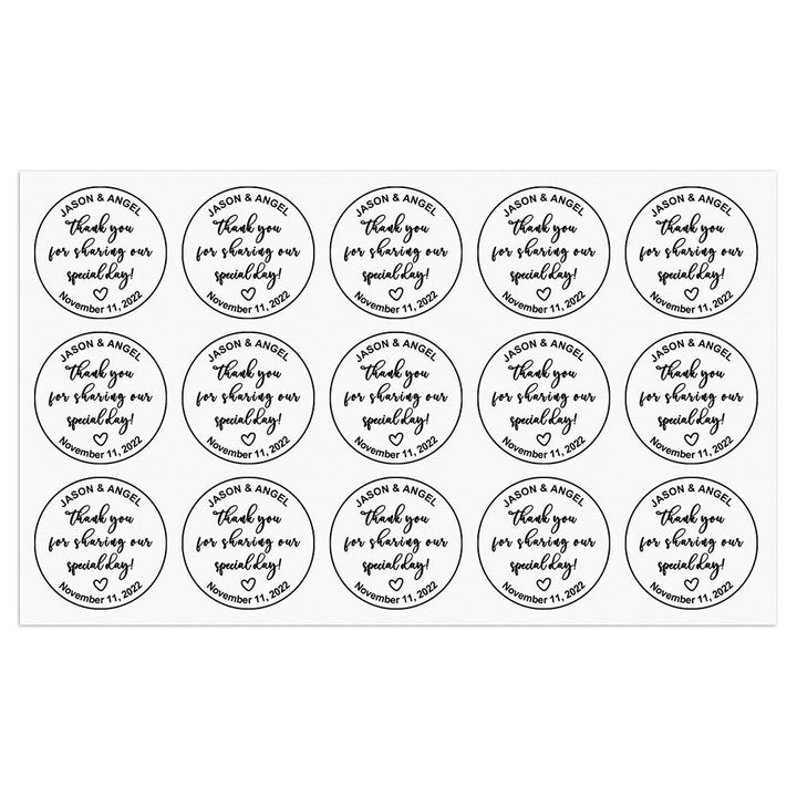 Personalized Thank You Transparent Stickers Round Wedding Birthday Favor labels for Gifts
