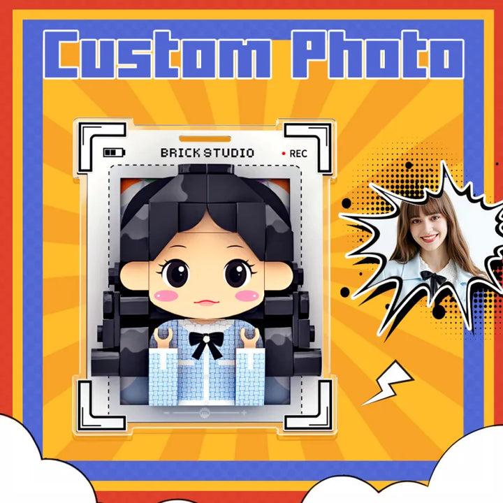 Personalized Brick Figure Fridge Magnets Pink Photo Stickers DIY Gift Fridge Magnets Gifts For Girlfriend Boyfriend Valentines Day