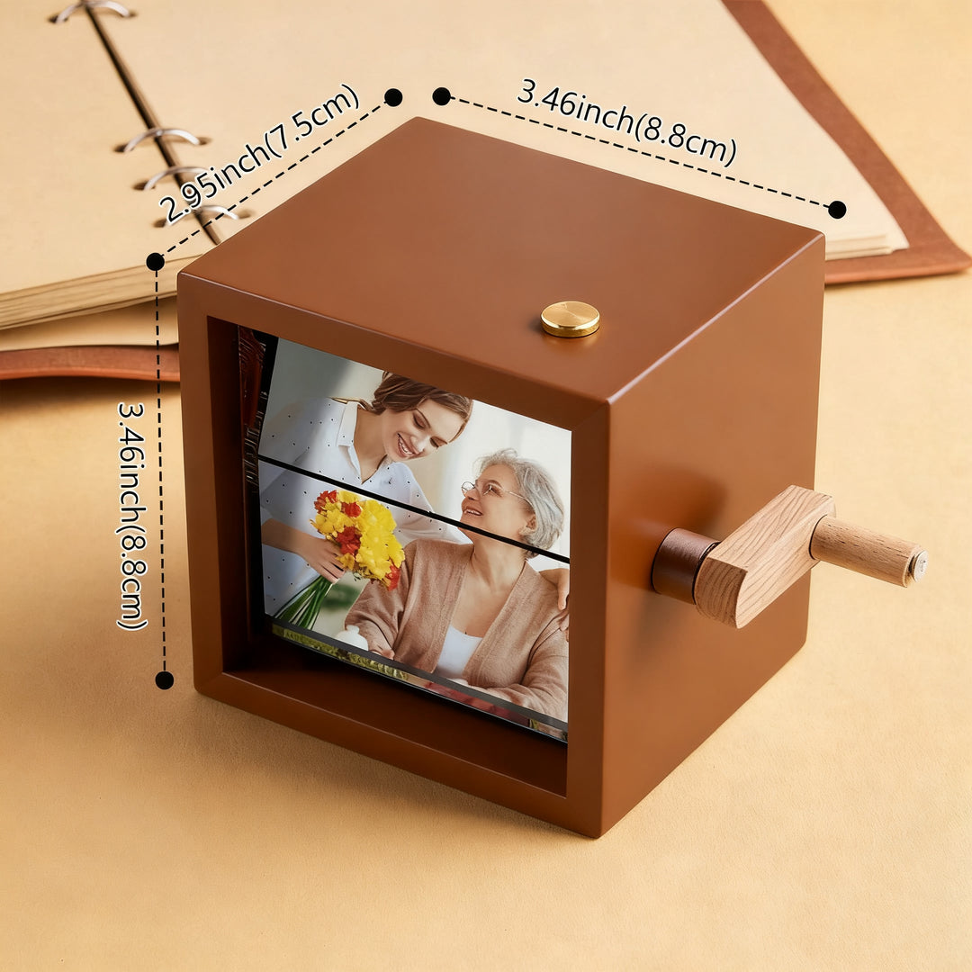 Custom 16 Photos Music Flipbook Frame Animation Machine Detachable Photos Mechanical Hand-cranked Photo Album